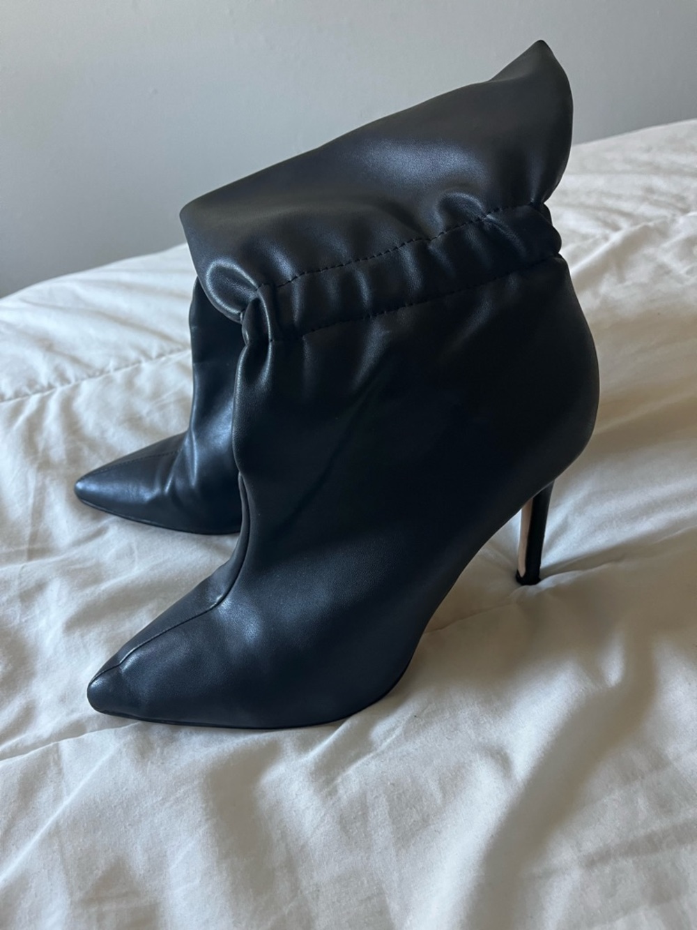 Express Black Pointed-Toe Stiletto Ankle Boots - Women